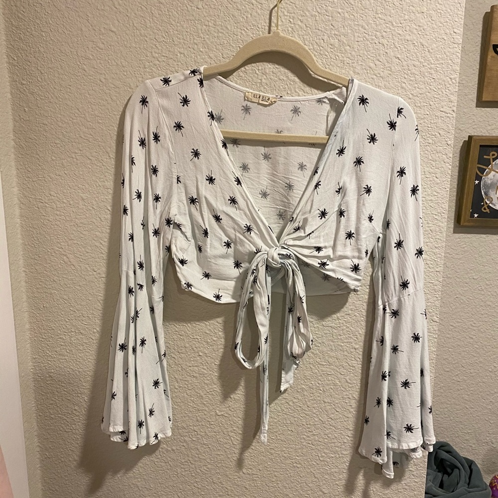 Cropped wrap shirt